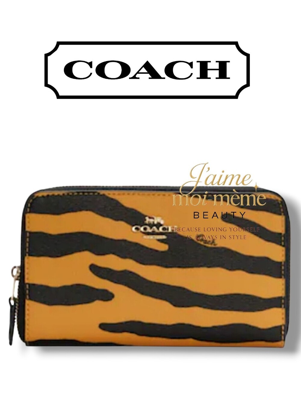 Coach Tiger Print Zip Around Wallet - NEW- LUNAR NEW YEAR